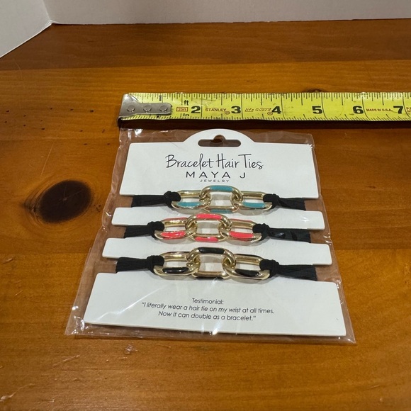 NIP Maya J Gold Bracelet Hair Ties - Picture 2 of 3